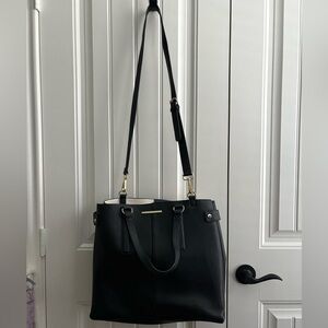Steve Madden Black Leather Tote Bag